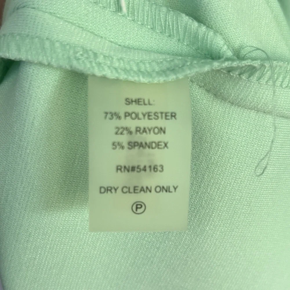 Ivanka Trump Dress 16 Sleeveless Sheath Mint Green Slimming Sexy Gold Zip - Picture 4 of 13